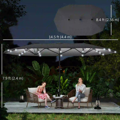 173" Double-Sided Sun Umbrella, Garden Parasol, Outdoor Sun Shade, Dark Green Double-sided Umbrellas at Gallery Canada