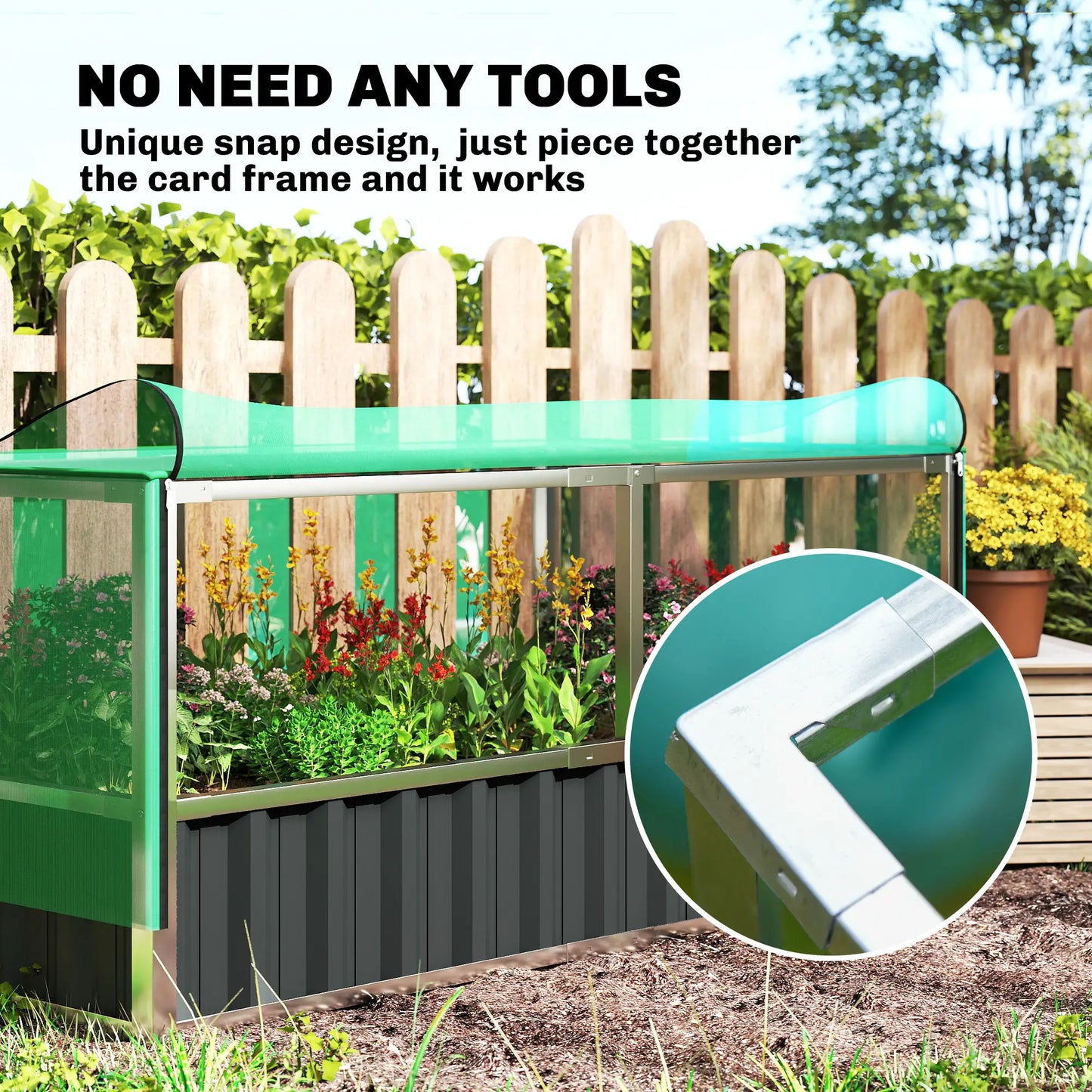 Steel Raised Garden Bed, 5.7 x 3 x 2.3ft, With Cover And Gloves, Dark Grey Galvanized Planter Boxes at Gallery Canada