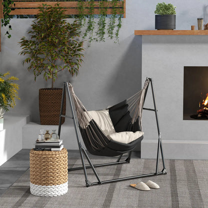 Foldable Hammock Stand, 2 In 1, 120kg Capacity, Black Hammock Stands at Gallery Canada