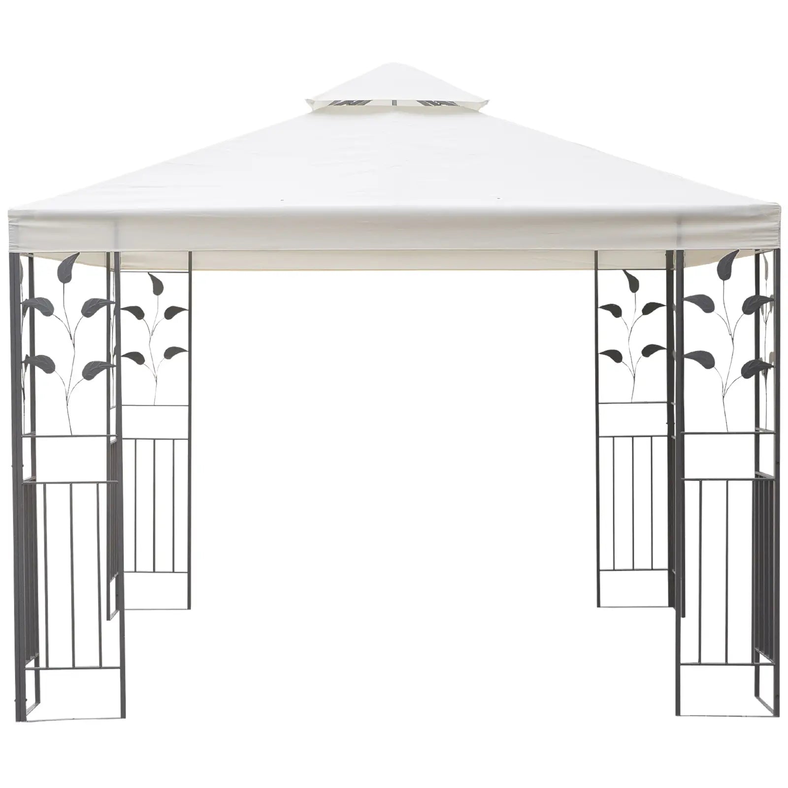 10' x 10' Metal Gazebo, Patio Canopy With Vented Roof, Cream Gazebos at Gallery Canada