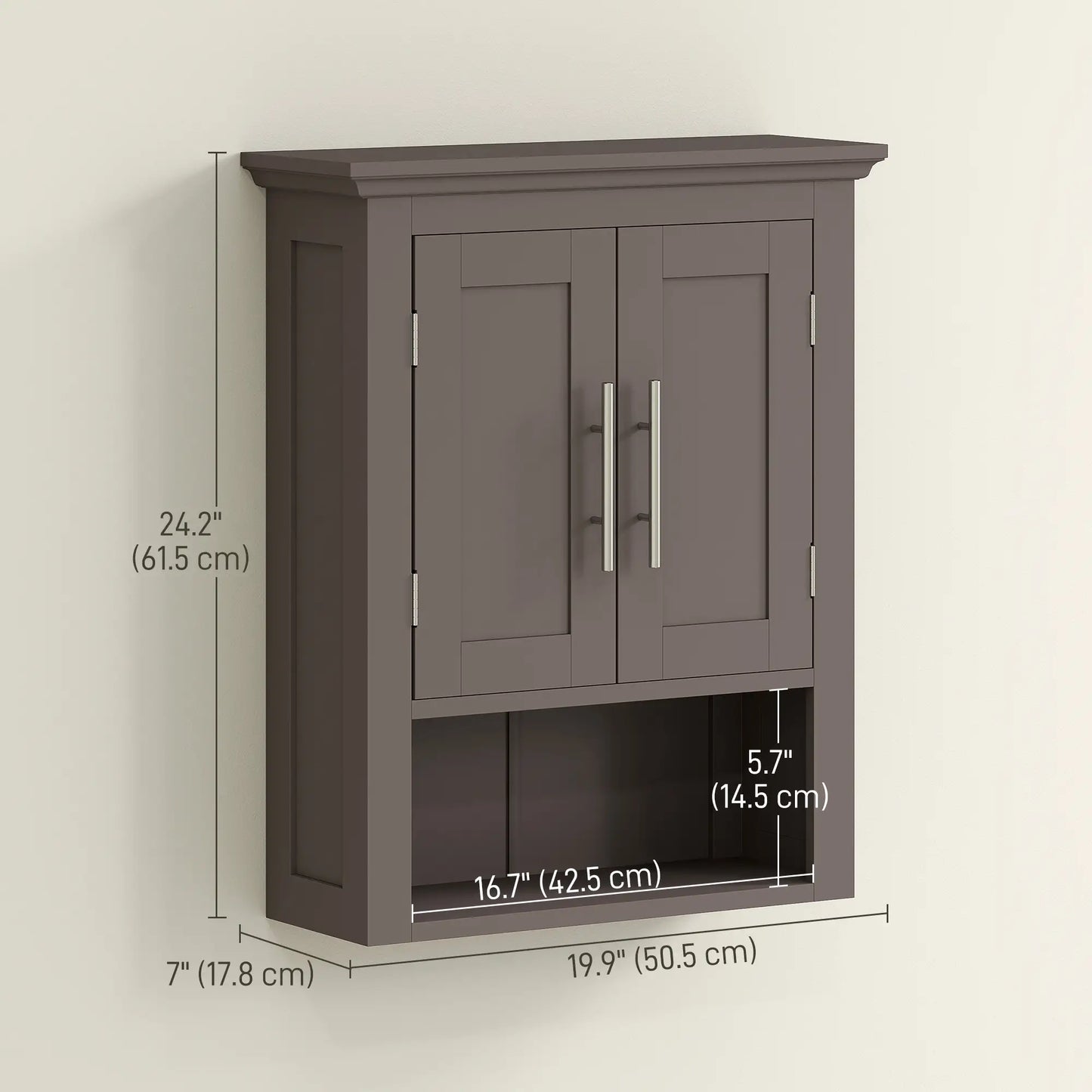 Bathroom Wall Cabinet, Medicine Cabinet with Shelf, Brown Bathroom Cabinets at Gallery Canada