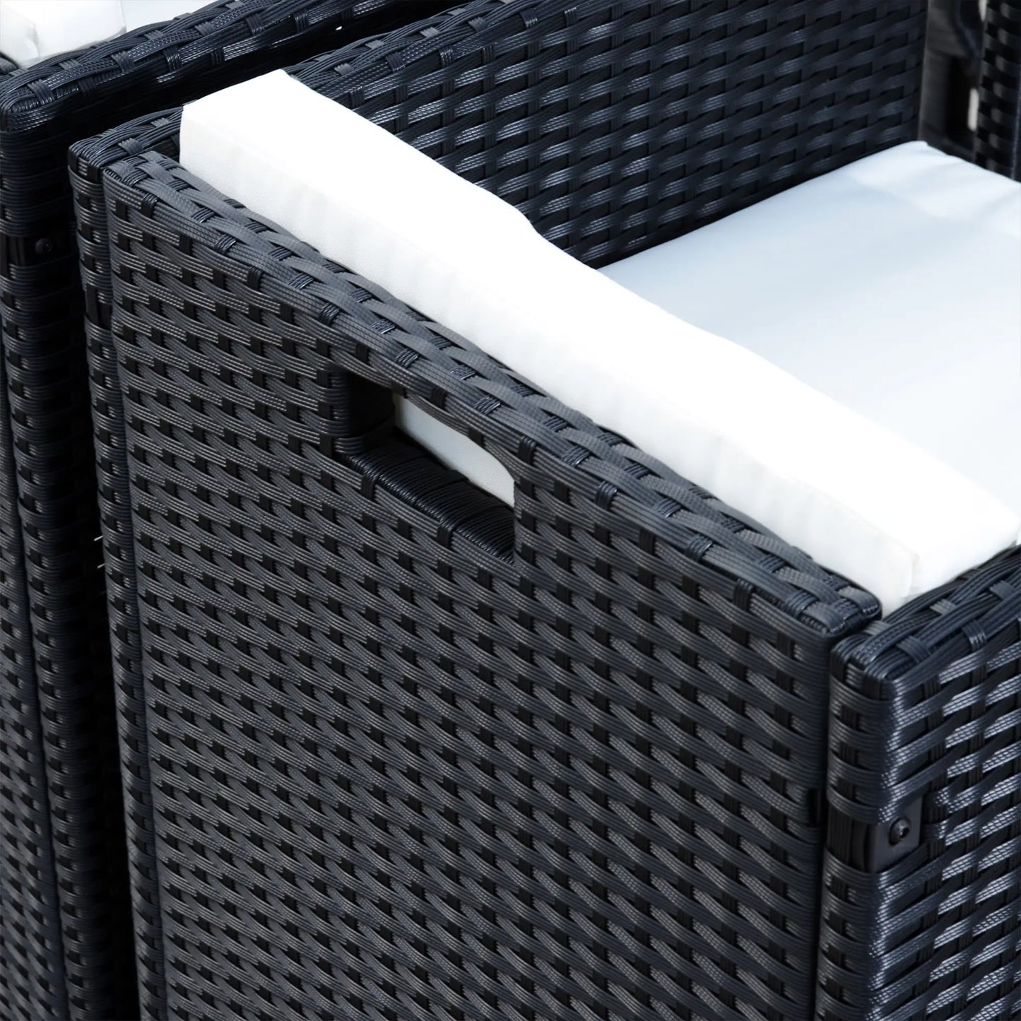 5-Piece Wicker Patio Dining Set, Removable Cushions, Glass Table, Cream Outdoor Dining Sets at Gallery Canada