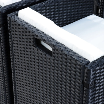 5-Piece Wicker Patio Dining Set, Removable Cushions, Glass Table, Cream Outdoor Dining Sets at Gallery Canada