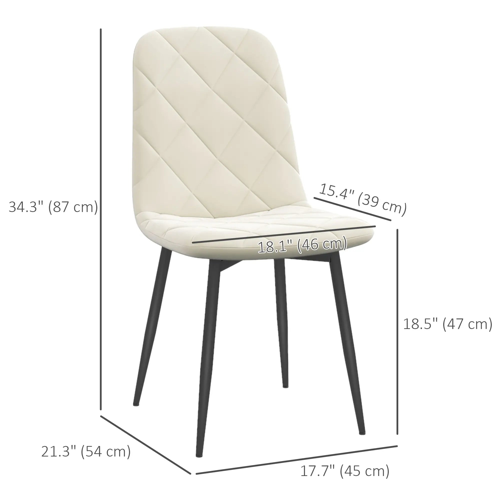 Upholstered Dining Chairs Set of 4, Steel Legs, Cream Bar Stools at Gallery Canada