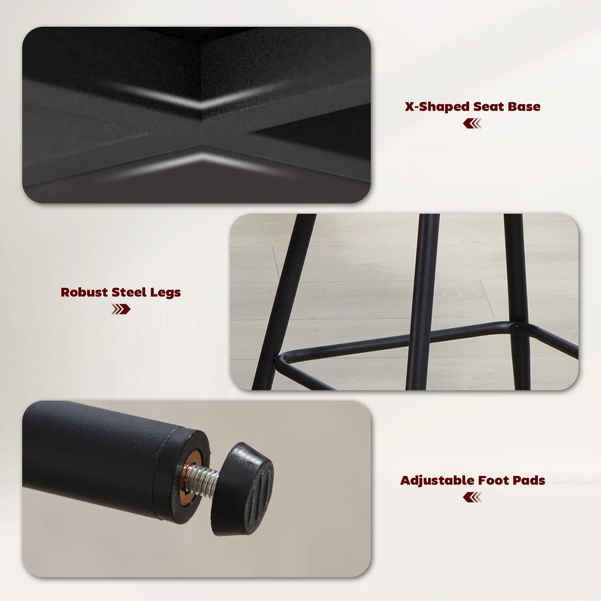 Set of 2 Counter Height Barstools, Upholstered Linen with Backrest, Dark Grey Bar Stools at Gallery Canada