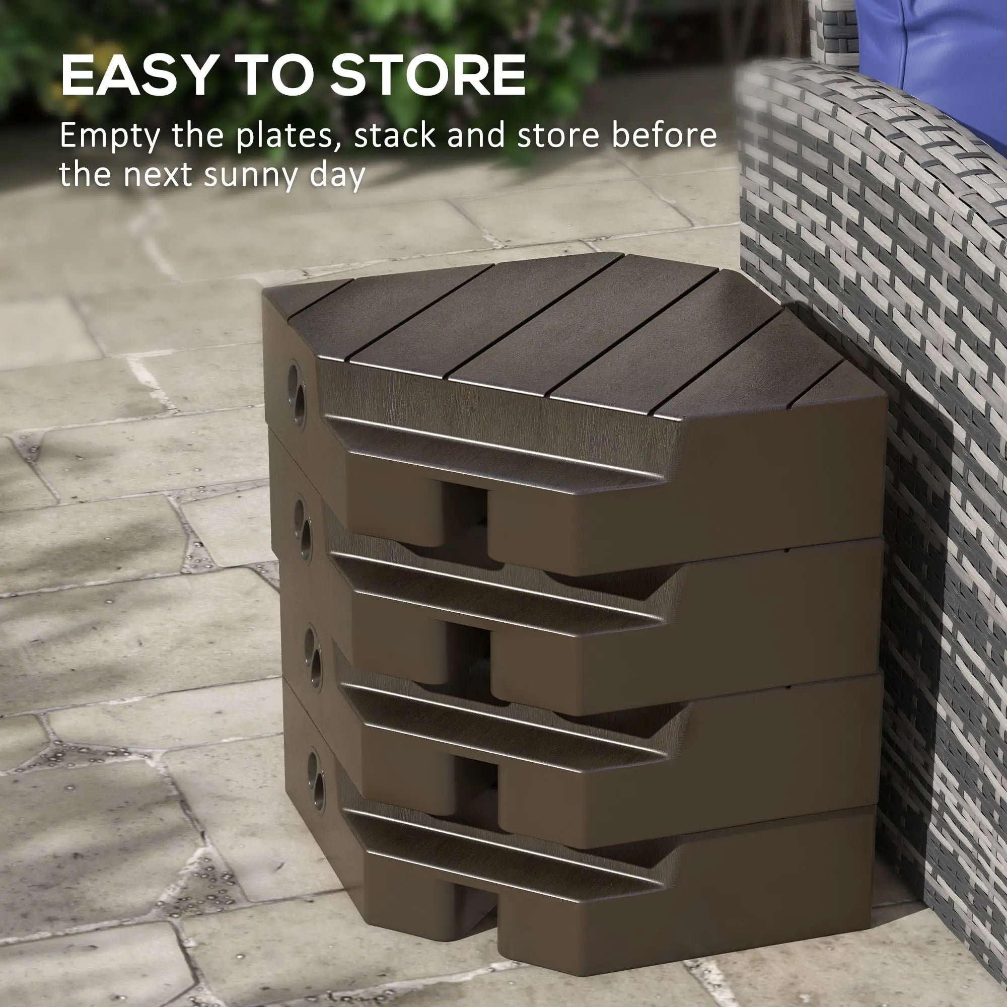 Offset Umbrella Base, 132 lb. Water or 176 lb. Sand, Brown Umbrella Bases at Gallery Canada