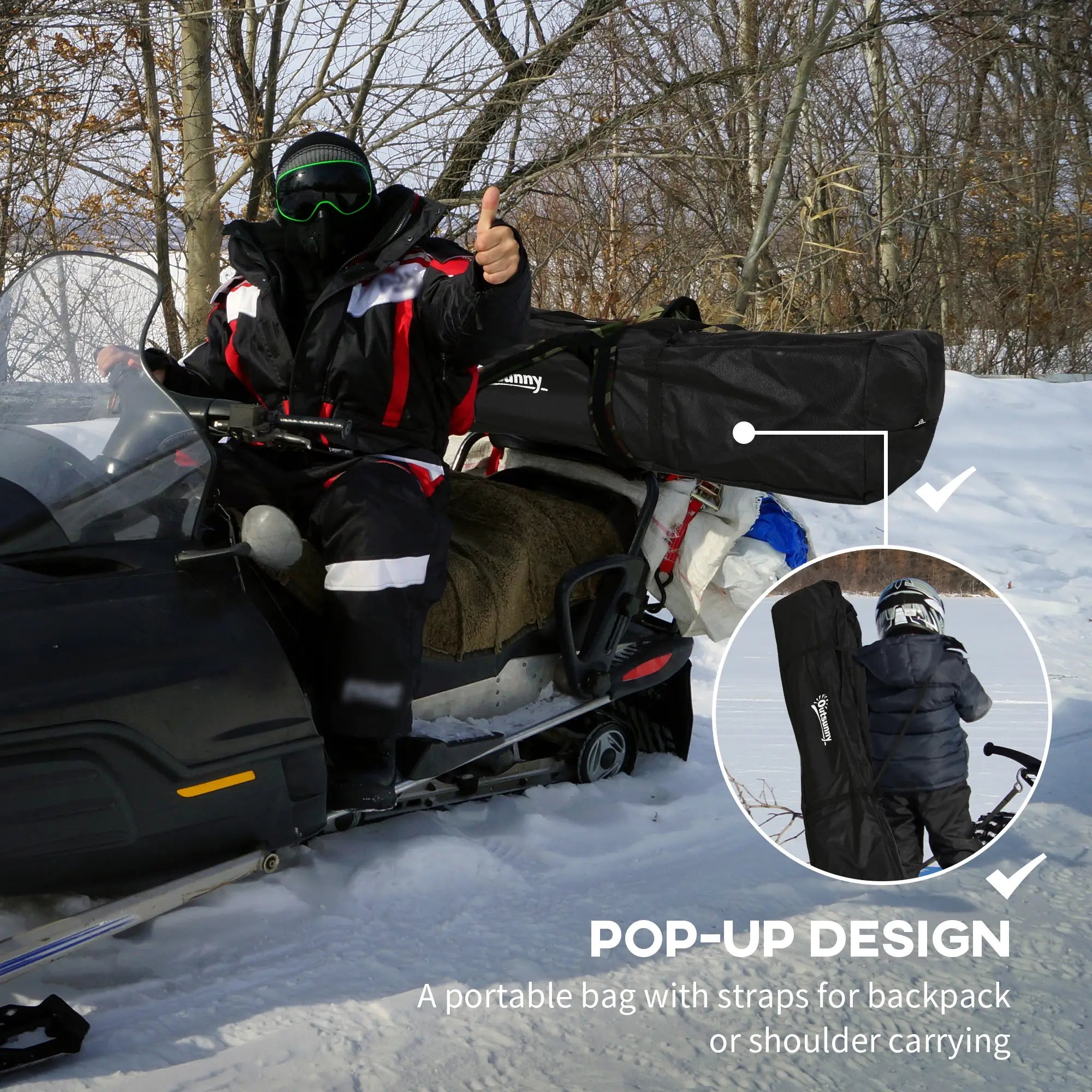 3-4 Person Insulated Ice Fishing Shelter, Pop Up, -22℉ Ice Fishing Tents at Gallery Canada