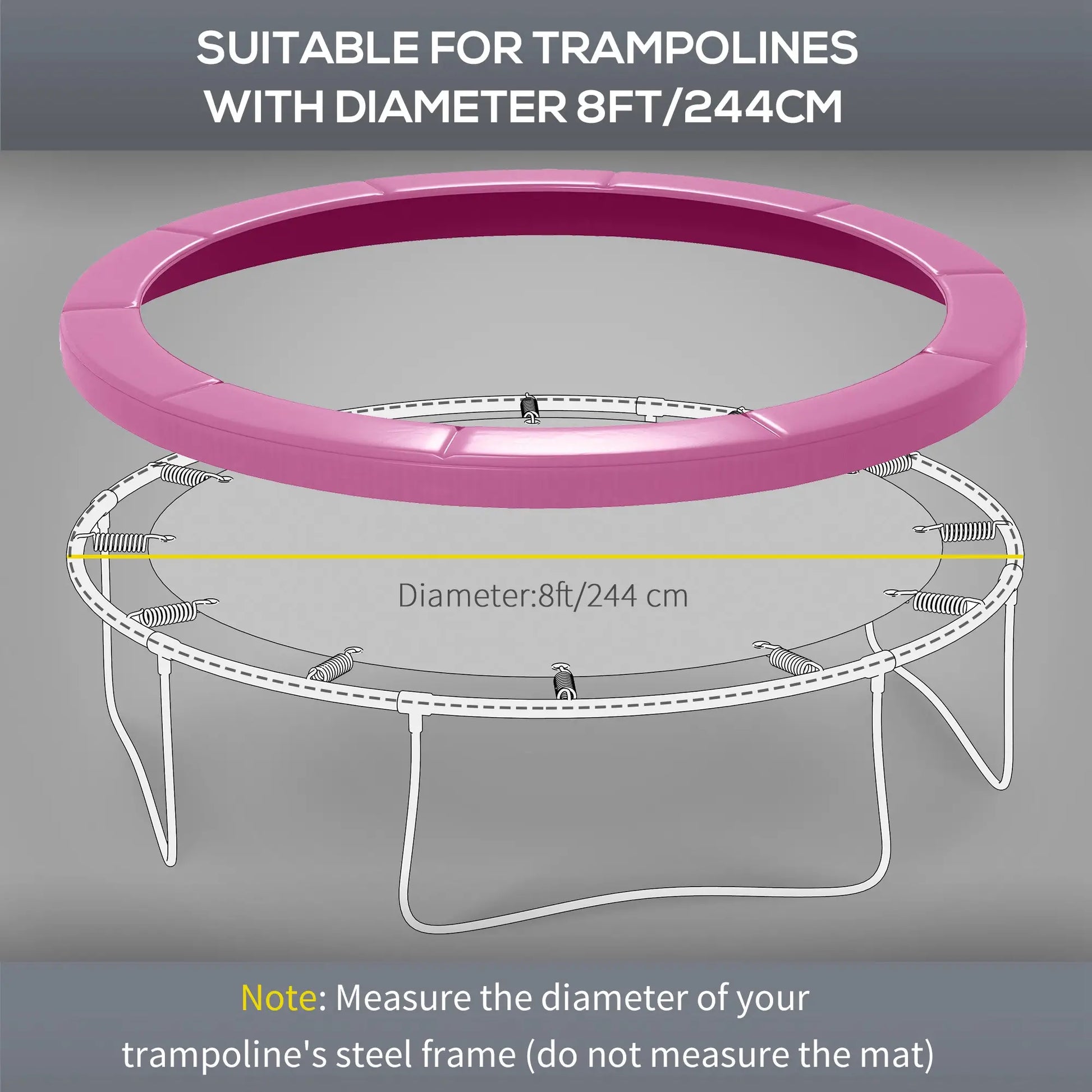 8FT Trampoline Spring Cover, Waterproof, Tear-Resistant, Pink Trampolines at Gallery Canada