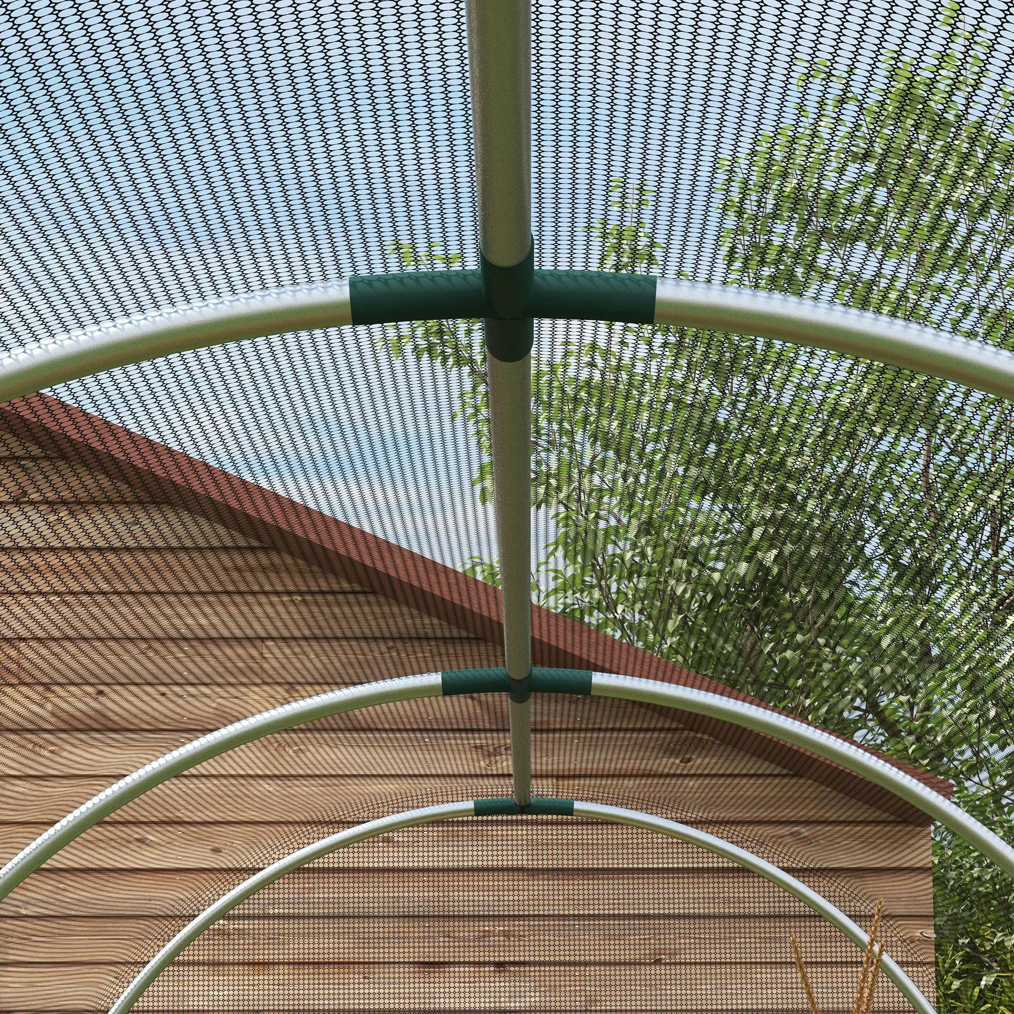 Galvanized Steel Crop Cage, Plant Protection Tent, 4' x 12', Black Walk In Greenhouses at Gallery Canada