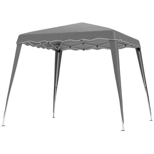 8' x 8' Pop Up Canopy, Foldable Outdoor Tent, Portable With Carrying Bag, Grey Pop Up Canopies Grey at Gallery Canada