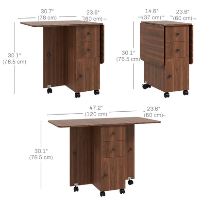 Drop Leaf Dining Table, Mobile Folding Table With Drawers, Brown Bar Tables & Dining Tables at Gallery Canada