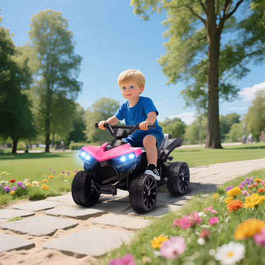 6V Kids ATV, 4 Wheeler Electric Ride on Car, Pink Electric Toy Cars Black, Pink at Gallery Canada
