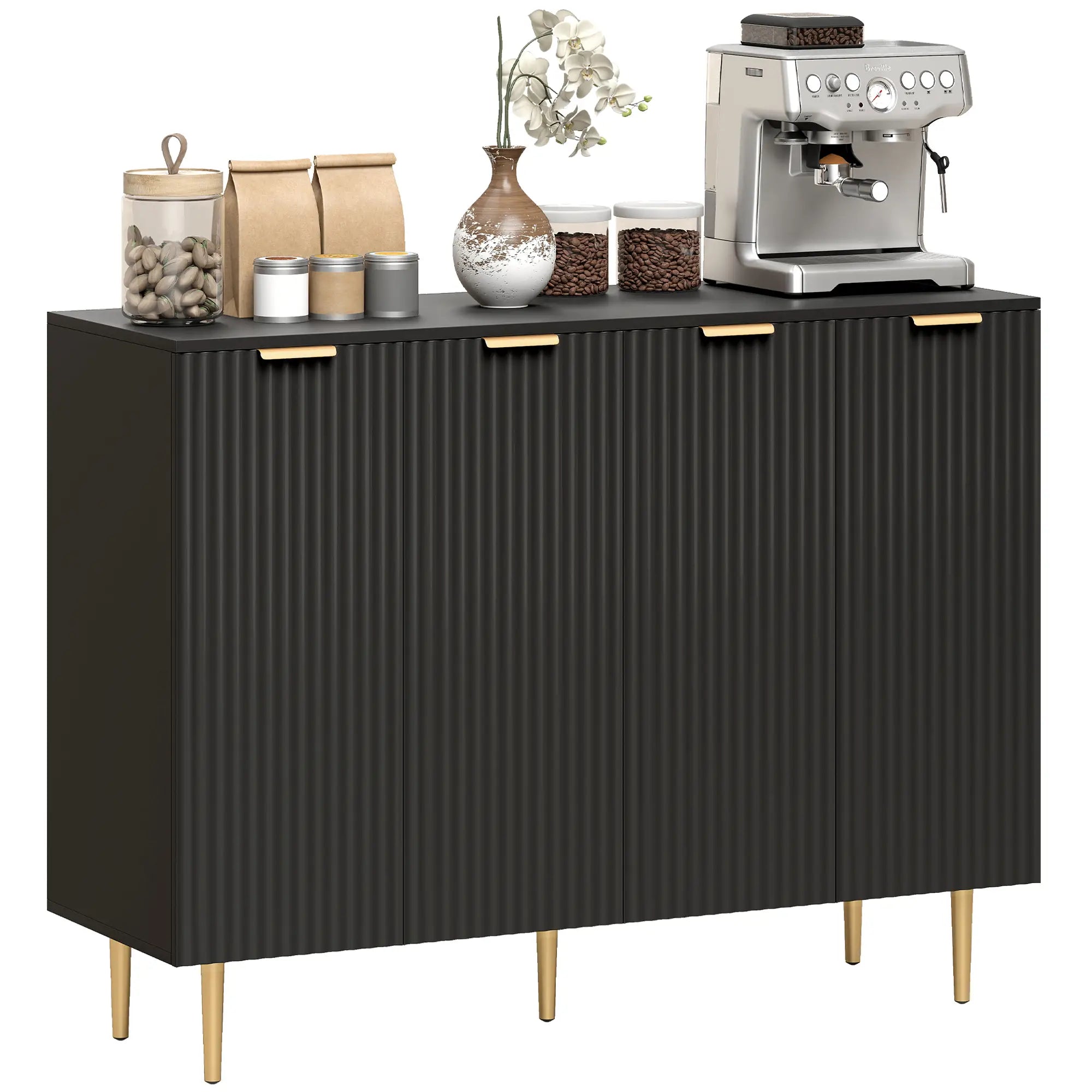 Modern Kitchen Cabinet, Sideboard with Adjustable Shelves, Black Bar Cabinets at Gallery Canada