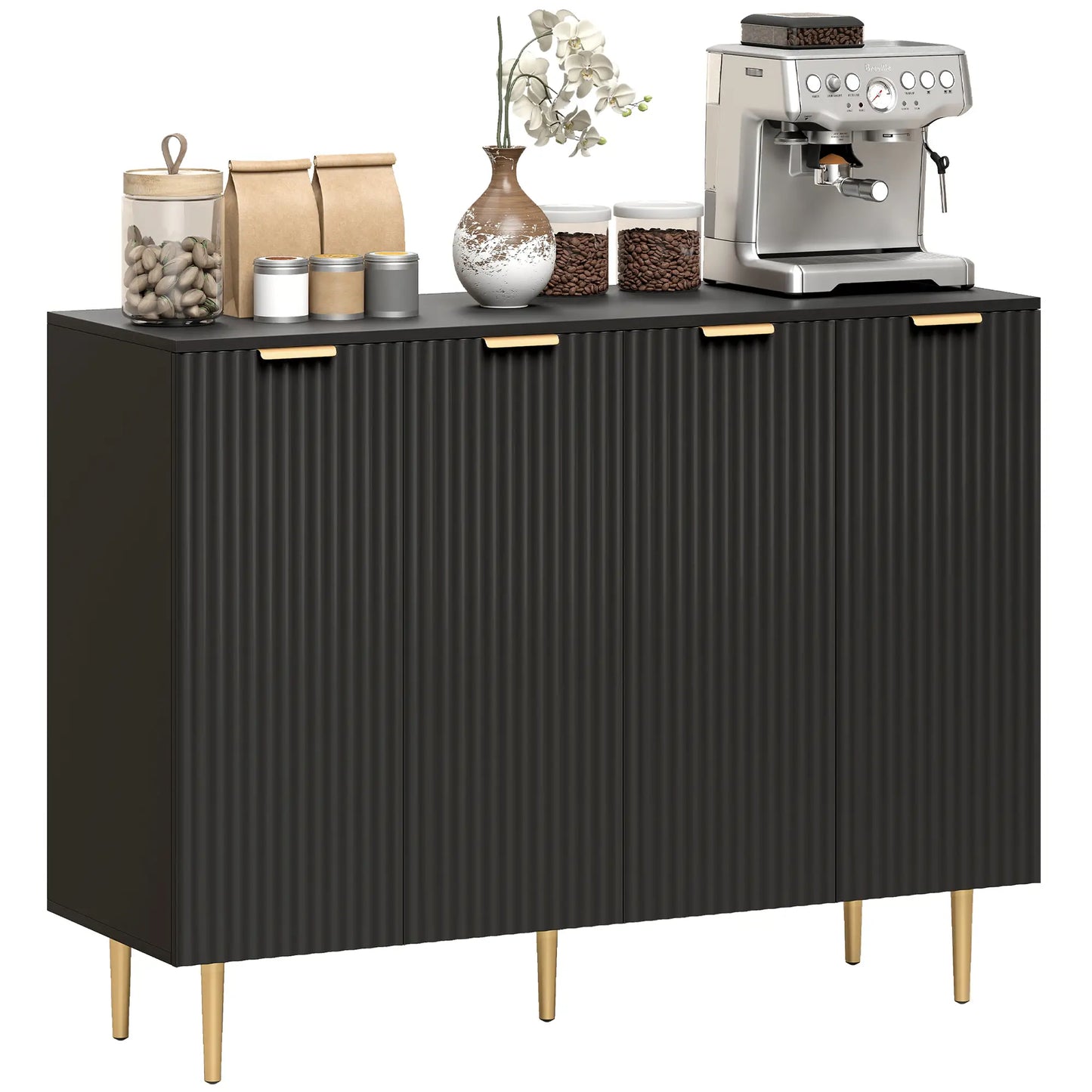 Modern Kitchen Cabinet, Sideboard with Adjustable Shelves, Black Bar Cabinets at Gallery Canada