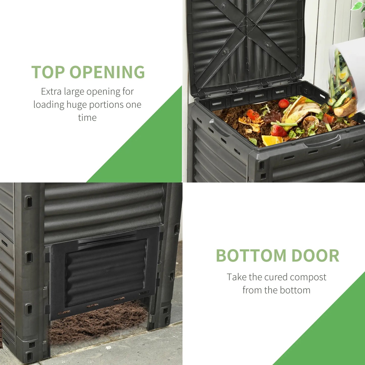Large Outdoor Compost Bin, 80 Gallon, Easy Assembly, Black Outdoor Compost Bin at Gallery Canada