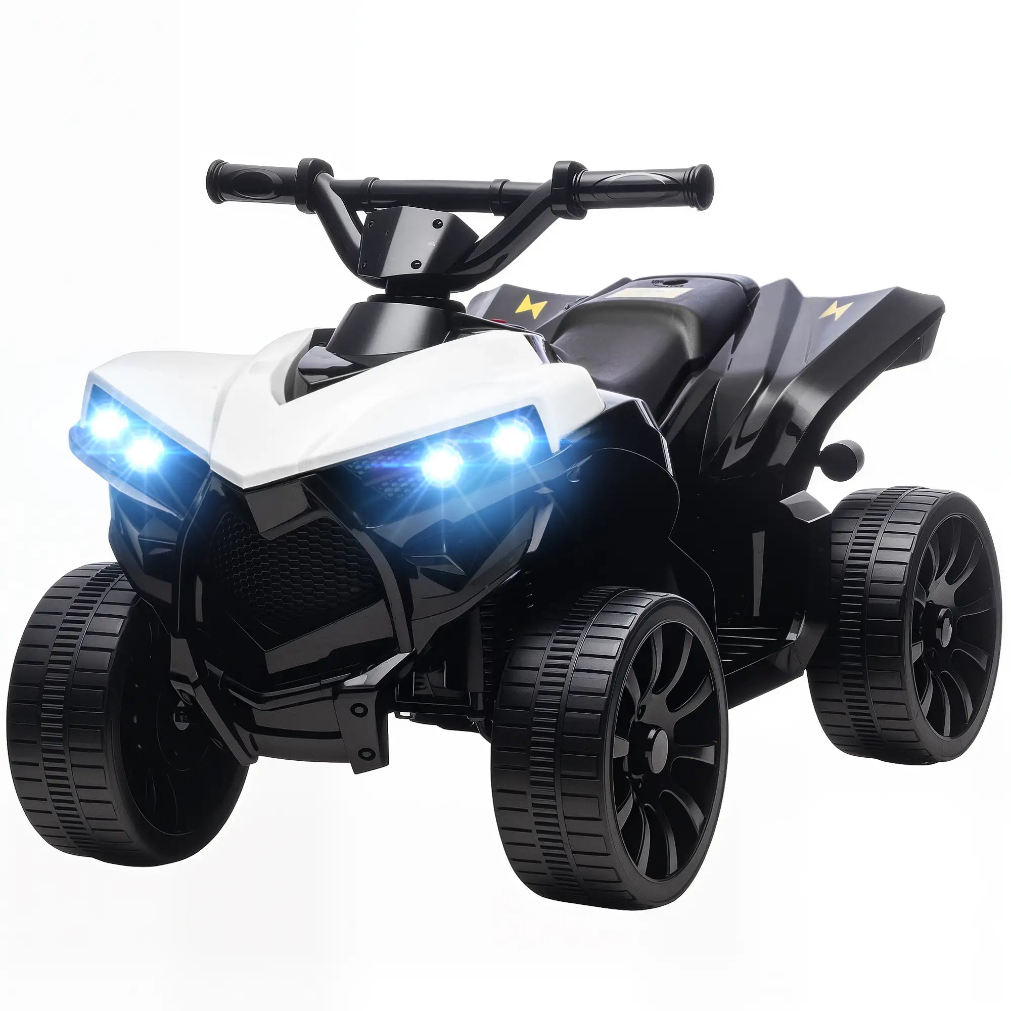 6V Kids ATV, 4 Wheeler Ride On Car, White Electric Ride-On Toys Black, White at Gallery Canada