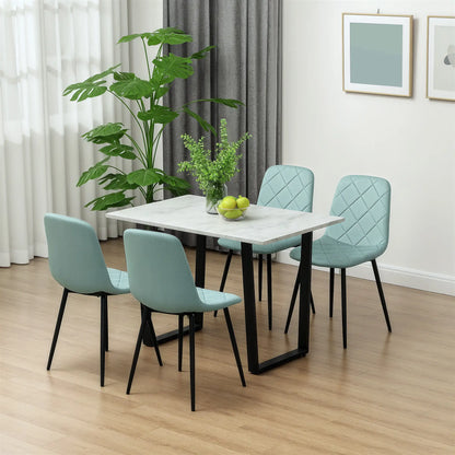 Upholstered Dining Chairs Set of 4, Steel Legs, Modern Kitchen Chair, Green Dining Chairs at Gallery Canada