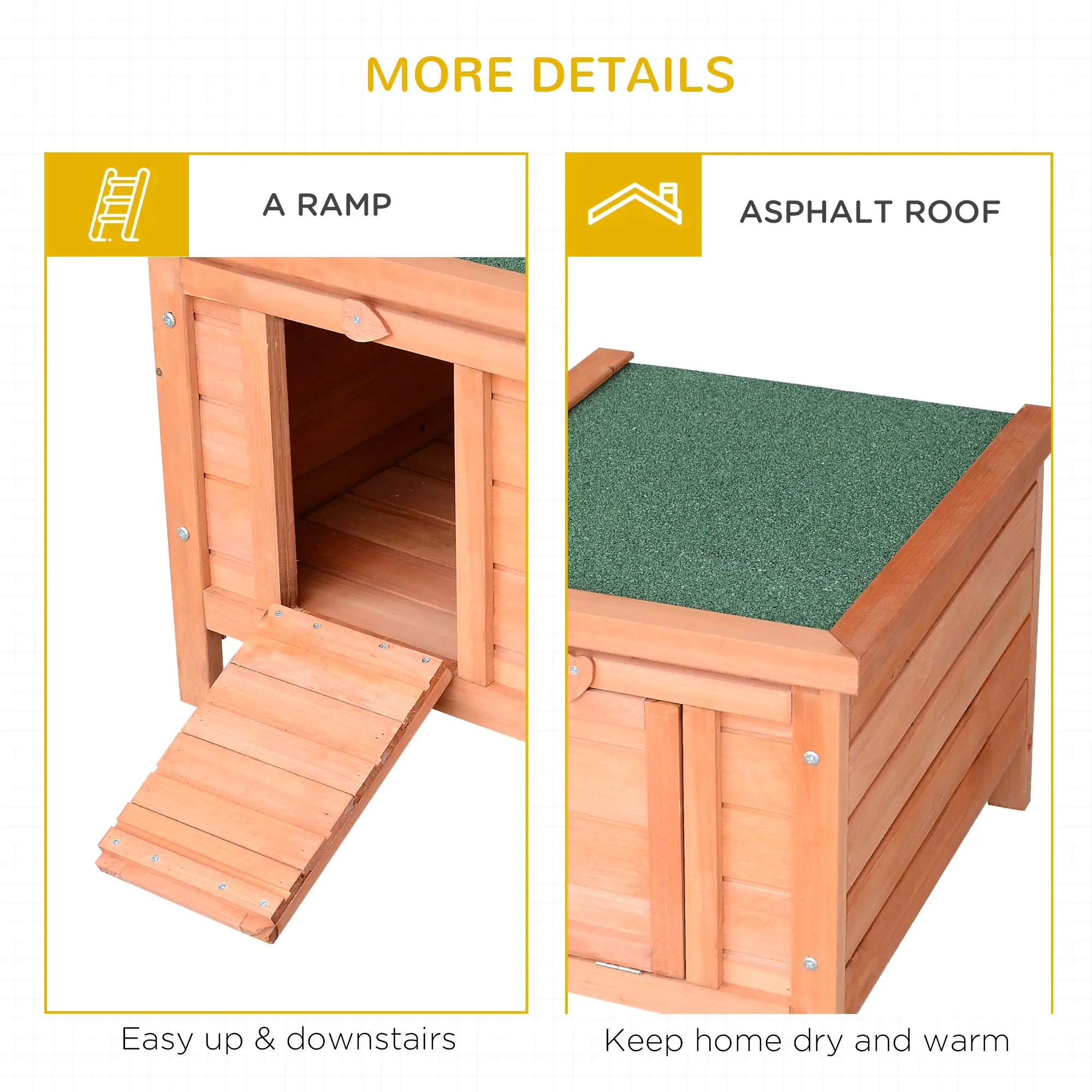 Wooden Rabbit Hutch, Bunny Cage, Outdoor Cat House, 20