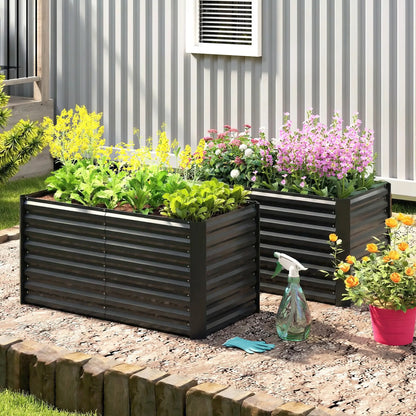 Galvanized Metal Planters, 4' x 2' x 2' Raised Garden Bed, Black Galvanized Planter Boxes at Gallery Canada