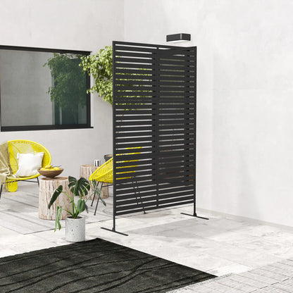 Decorative Outdoor Privacy Panel, Freestanding Metal Divider, Black Side Awnings at Gallery Canada