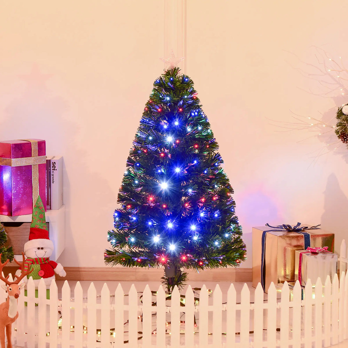 4ft Prelit Artificial Christmas Tree, Spruce Hinged Full Artificial Christmas Trees at Gallery Canada