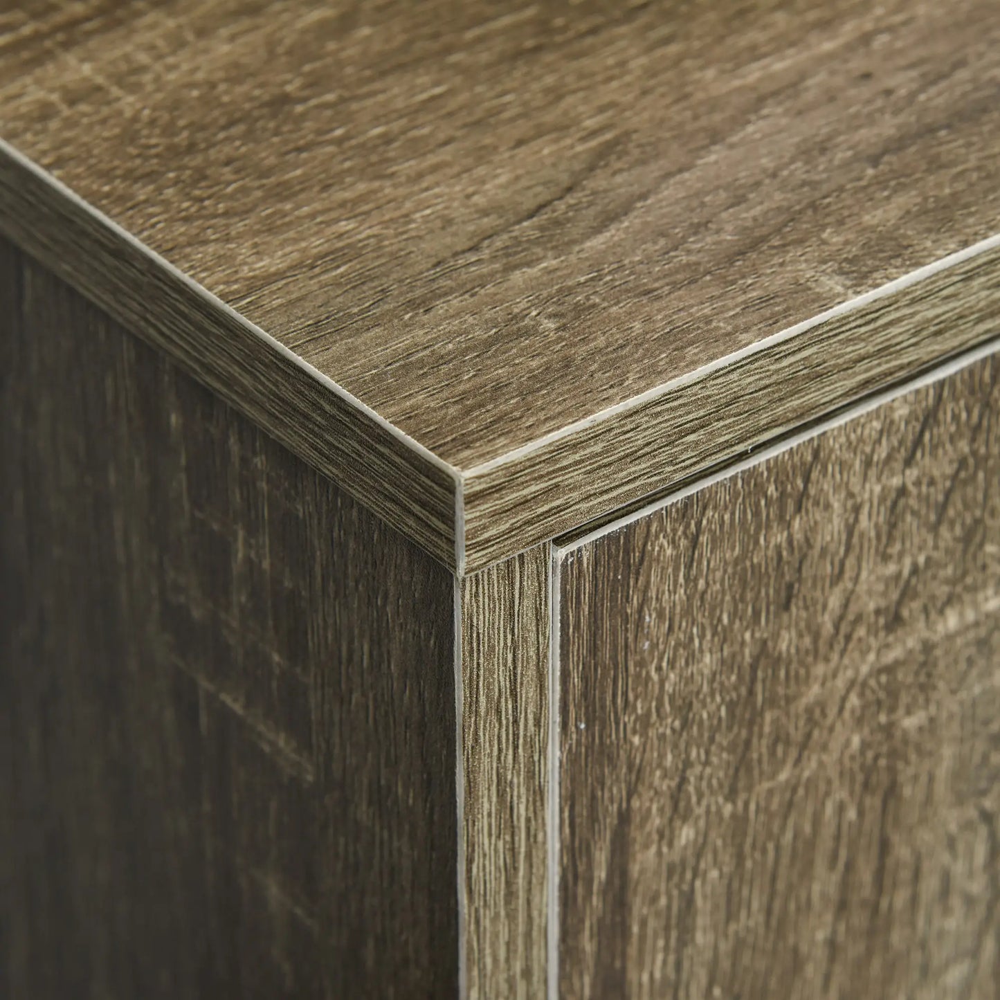 Microwave Cart on Wheels, 2-Door Cabinet, Grey Wood Grain, Grey Kitchen Pantry Cabinets at Gallery Canada