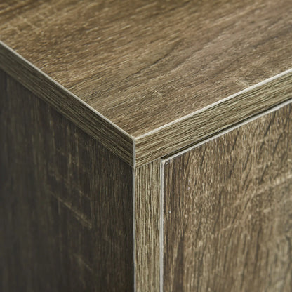 Microwave Cart on Wheels, 2-Door Cabinet, Grey Wood Grain, Grey Kitchen Pantry Cabinets at Gallery Canada