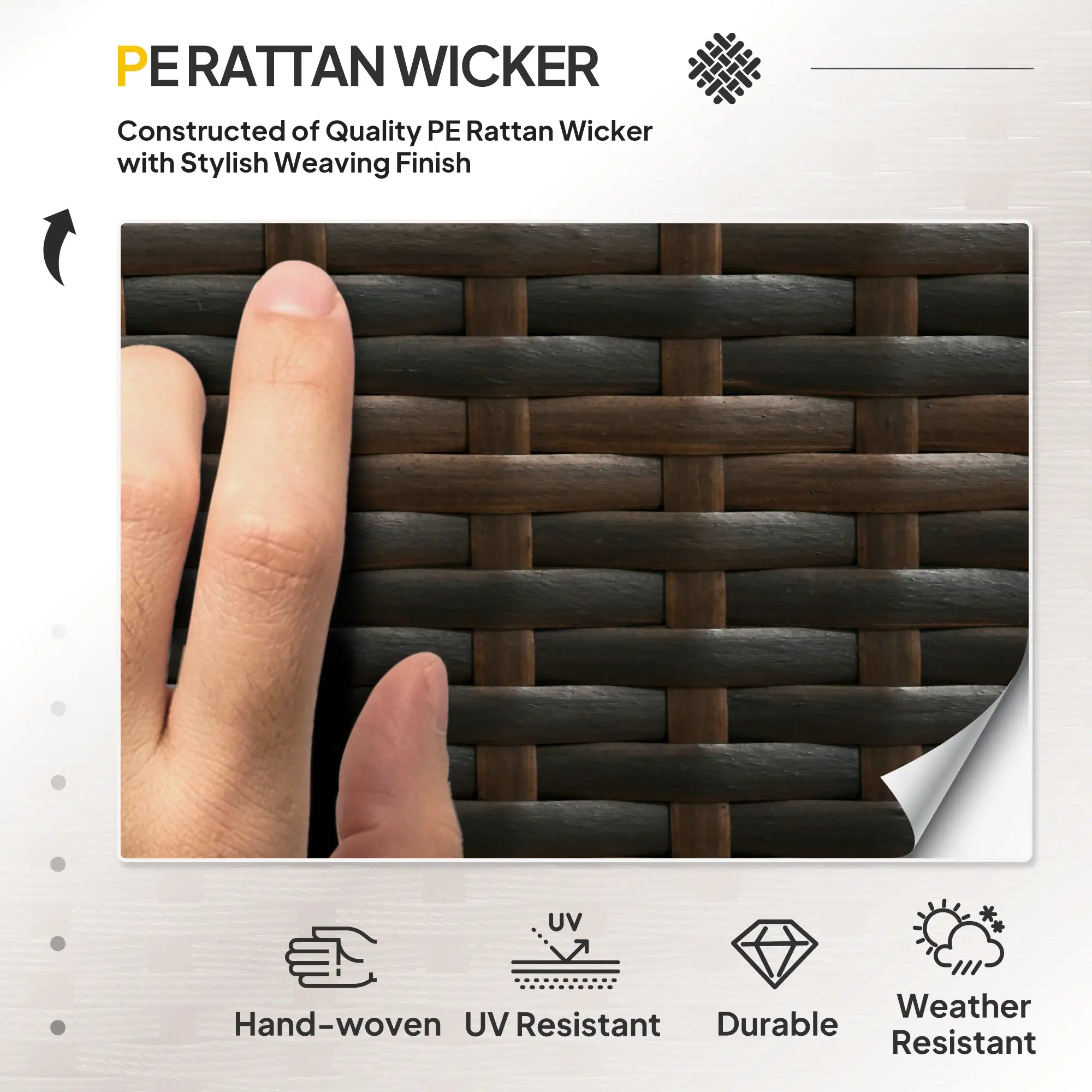 3-Piece Patio Set with Cushions, PE Rattan Sofa, Glass Table, Cream White Patio Furniture Sets at Gallery Canada