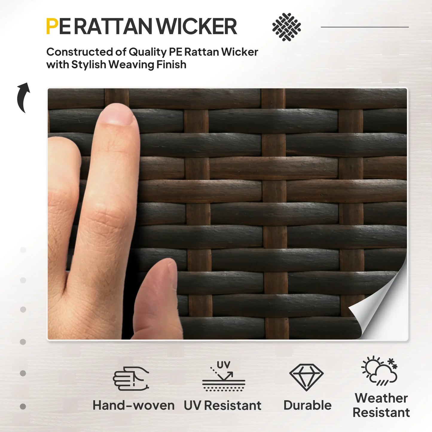 3-Piece Patio Set with Cushions, PE Rattan Sofa, Glass Table, Cream White Patio Furniture Sets at Gallery Canada