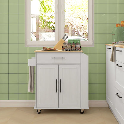 Rolling Kitchen Island with Wheels, Power Outlets, Drawer, Doors Kitchen Islands & Kitchen Carts at Gallery Canada