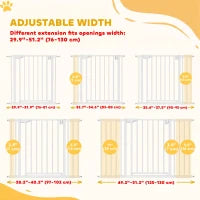 Barrière de sécurité pour animaux à pression, 30"-51" de large, fermeture automatique, noir