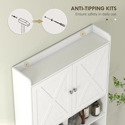 Farmhouse Over Toilet Cabinet, Adjustable Shelf, White Bathroom Cabinets at Gallery Canada