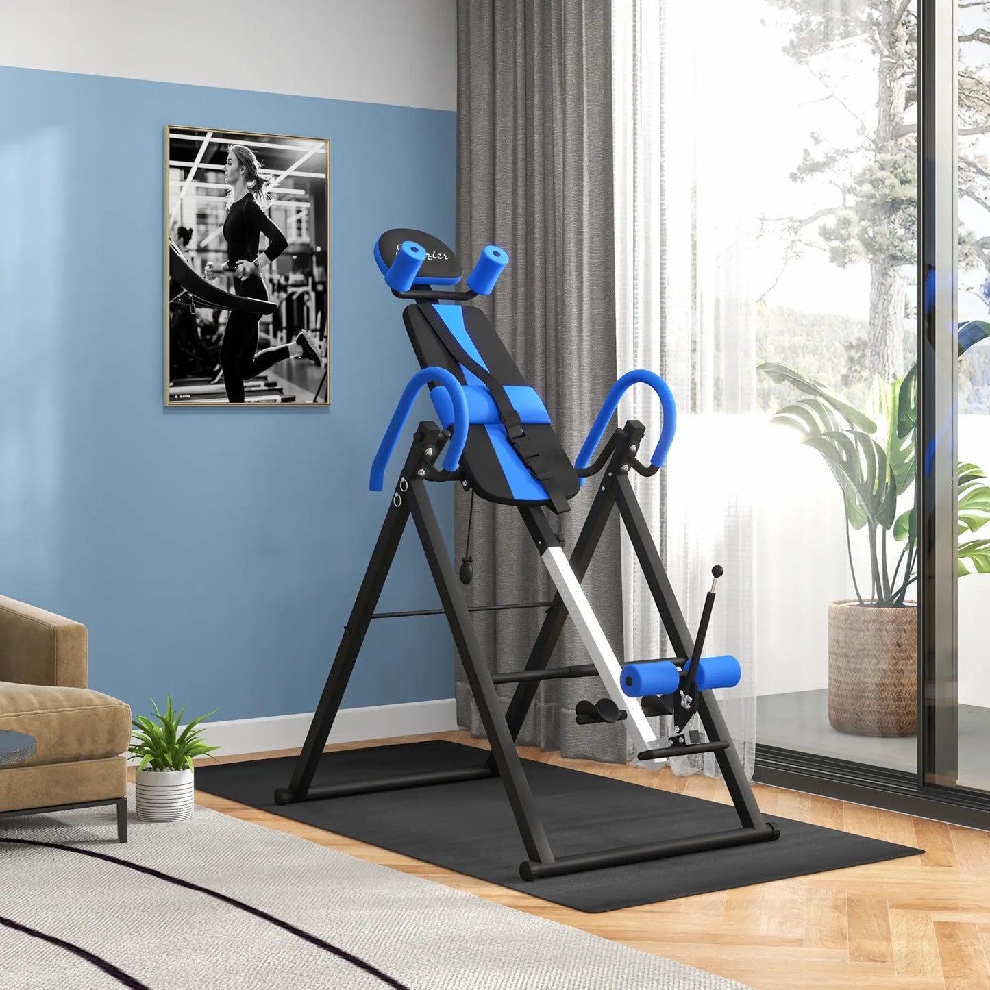 Folding Inversion Table, 20°/40°/60° Adjustable, with Safety Belt and Waist Pad for Back Pain Relief Strength Training Equipment at Gallery Canada