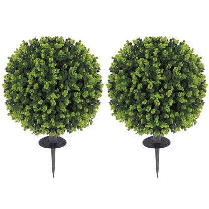 2 Pack 1.3ft Artificial Eucalyptus Topiary, UV Resistant Faux Greenery Artificial Trees at Gallery Canada