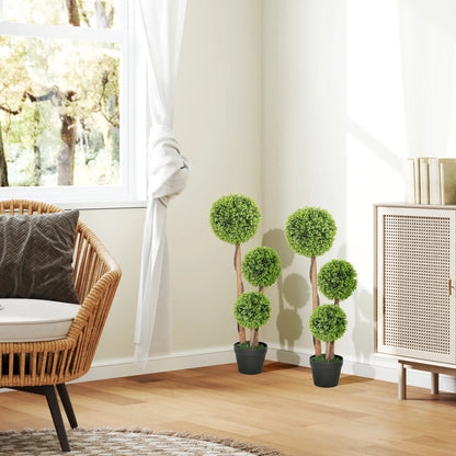 3FT Artificial Boxwood Topiary Trees, Set of 2, Green Artificial Trees at Gallery Canada