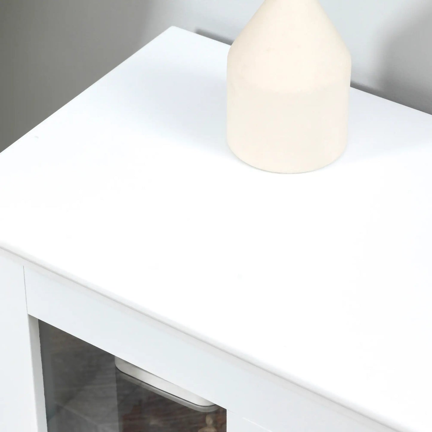 Modern Kitchen Sideboard, Stackable Storage Cabinet, Sliding Glass Door, White Bar Cabinets at Gallery Canada