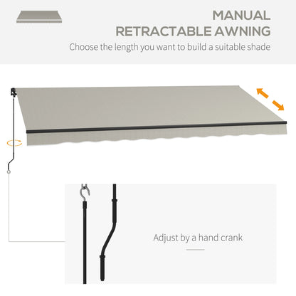 15' x 10' Retractable Awning, UV Resistant Sunshade Shelter, Light Grey Window Awnings at Gallery Canada