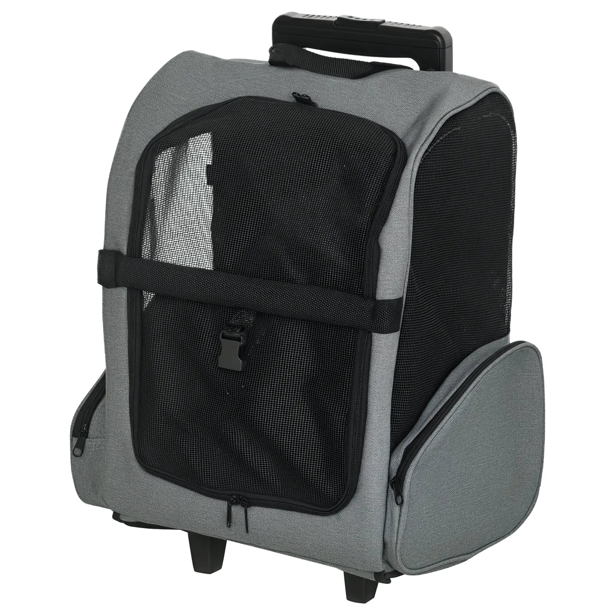 2-in-1 Pet Carrier Backpack, Rolling Wheel, Grey Dog Bike Trailers & Strollers at Gallery Canada