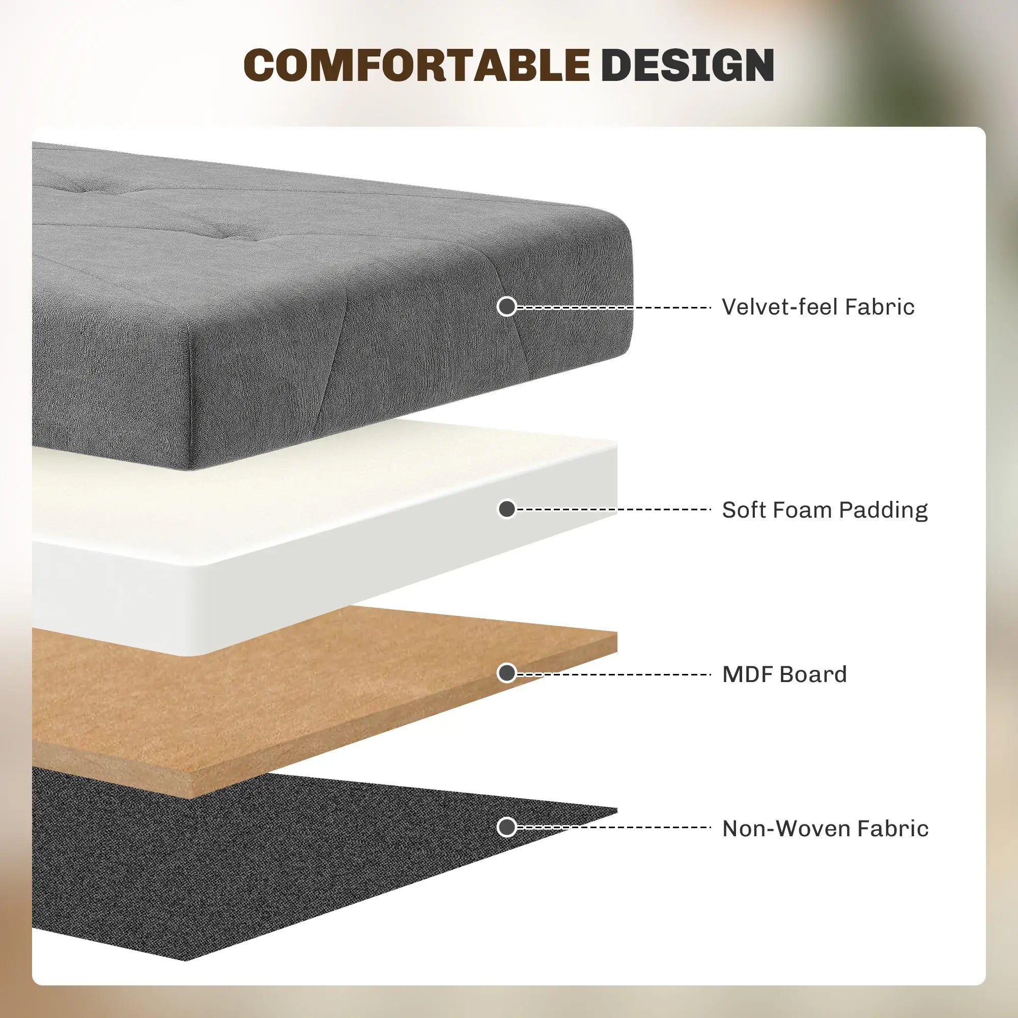 Storage Ottoman Bench, Velvet Upholstered Foldable Footrest, Wood Legs Storage Ottomans & Benches at Gallery Canada
