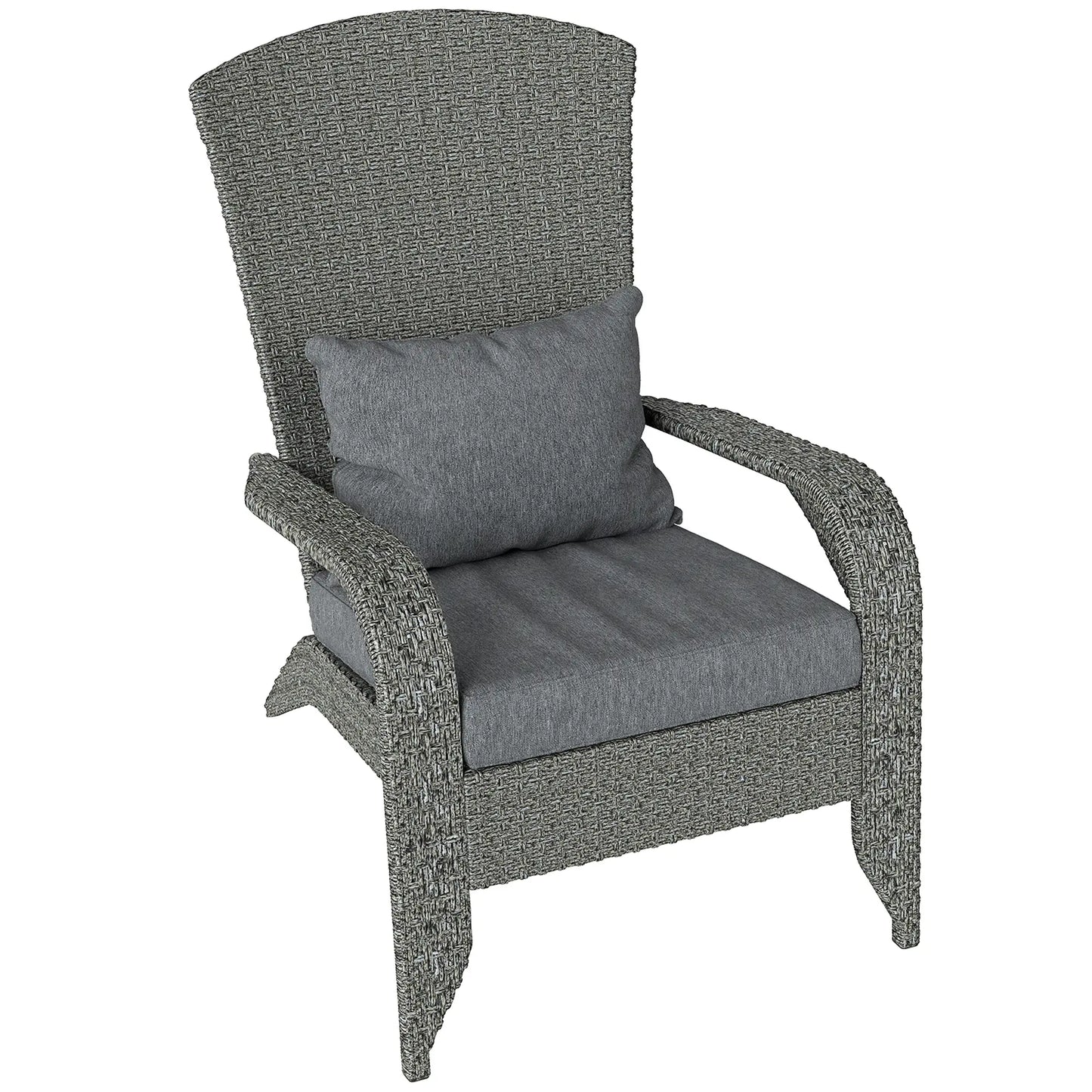 Wicker Adirondack Chair, PE Rattan Outdoor Fire Pit Chair, Heather Grey Patio Chairs at Gallery Canada