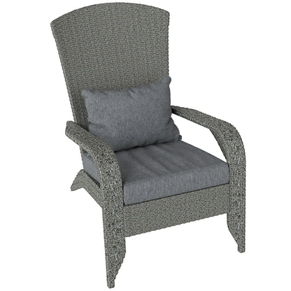 Wicker Adirondack Chair, PE Rattan Outdoor Fire Pit Chair, Heather Grey Patio Chairs at Gallery Canada
