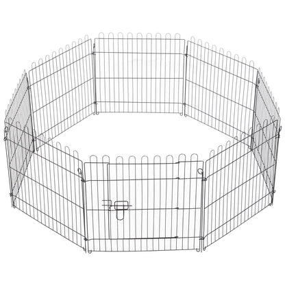 24inch 8-Panel Foldable Dog Playpen, Black Houses, Kennels & Pens Black at Gallery Canada