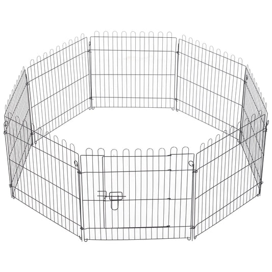 24inch 8-Panel Foldable Dog Playpen, Black Houses, Kennels & Pens Black at Gallery Canada