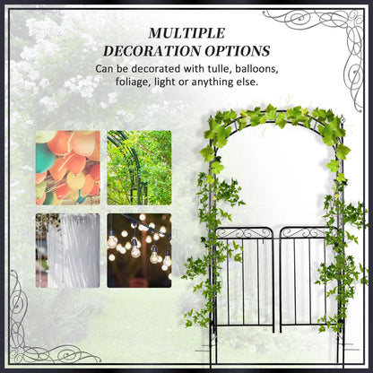 7' Metal Garden Arbor Arch, Scrollwork Doors, for Ceremony, Weddings Garden Arches at Gallery Canada