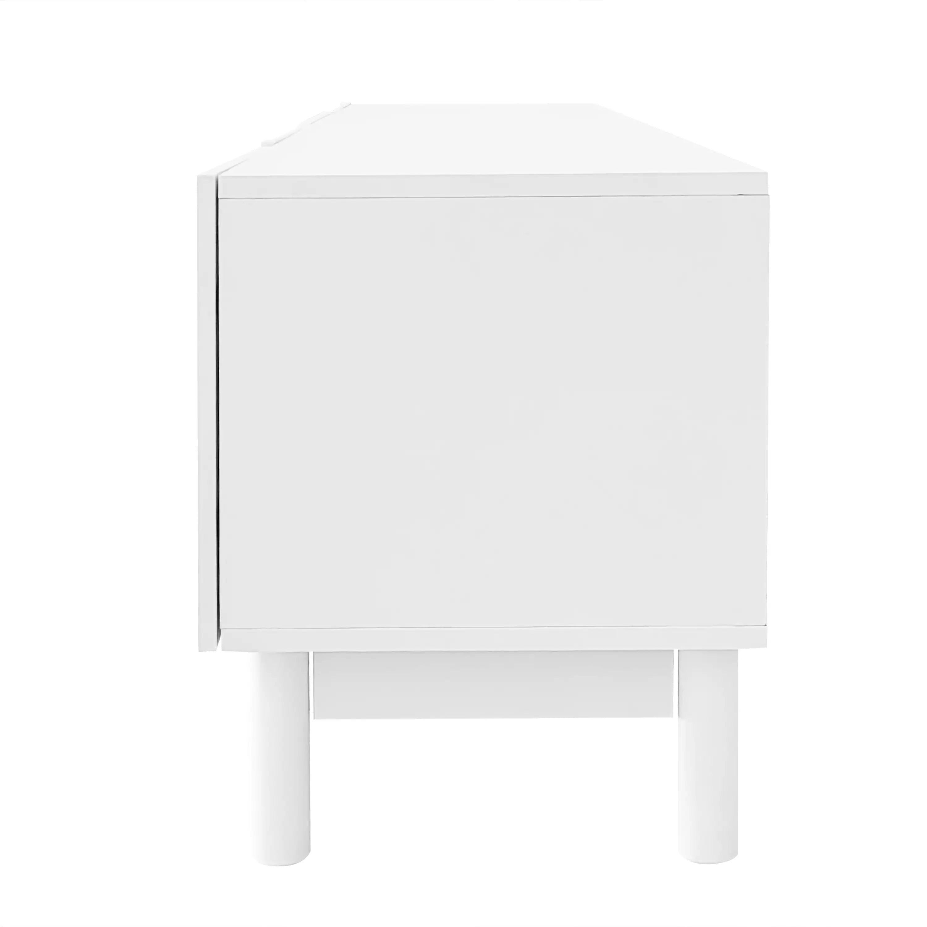 TV Stand, Wave Shaped Doors, Sturdy Legs, 66.5