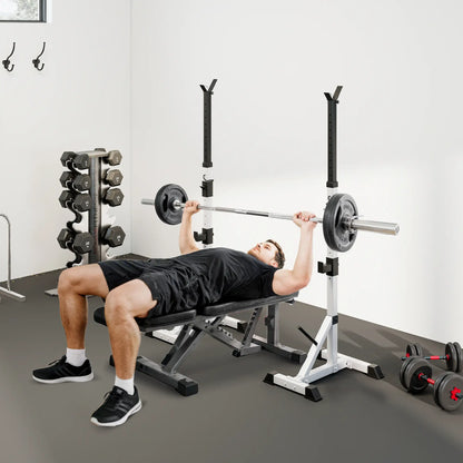 2-Piece Barbell Rack, 53.5"-69.3" Adjustable, 440LBS Capacity Power Towers at Gallery Canada