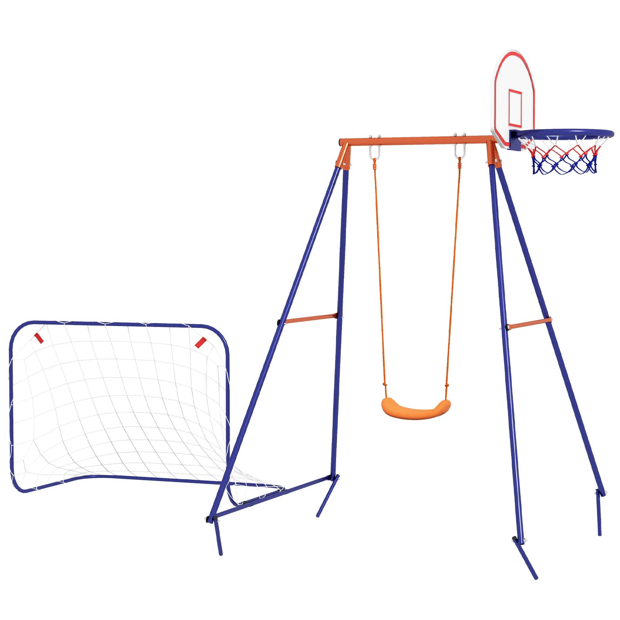 Kids Outdoor Swing, Basketball Hoop, Football Goal, 3-8 Years Gym Sets & Swings Multi Colour at Gallery Canada
