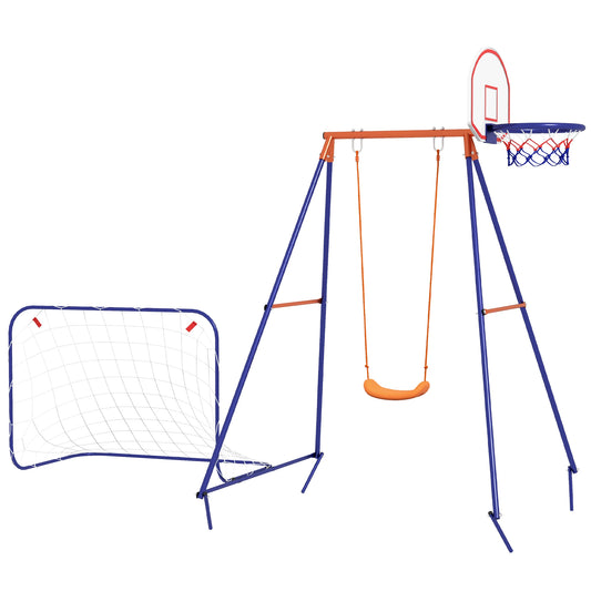 Kids Outdoor Swing, Basketball Hoop, Football Goal, 3-8 Years Gym Sets & Swings Multi Colour at Gallery Canada
