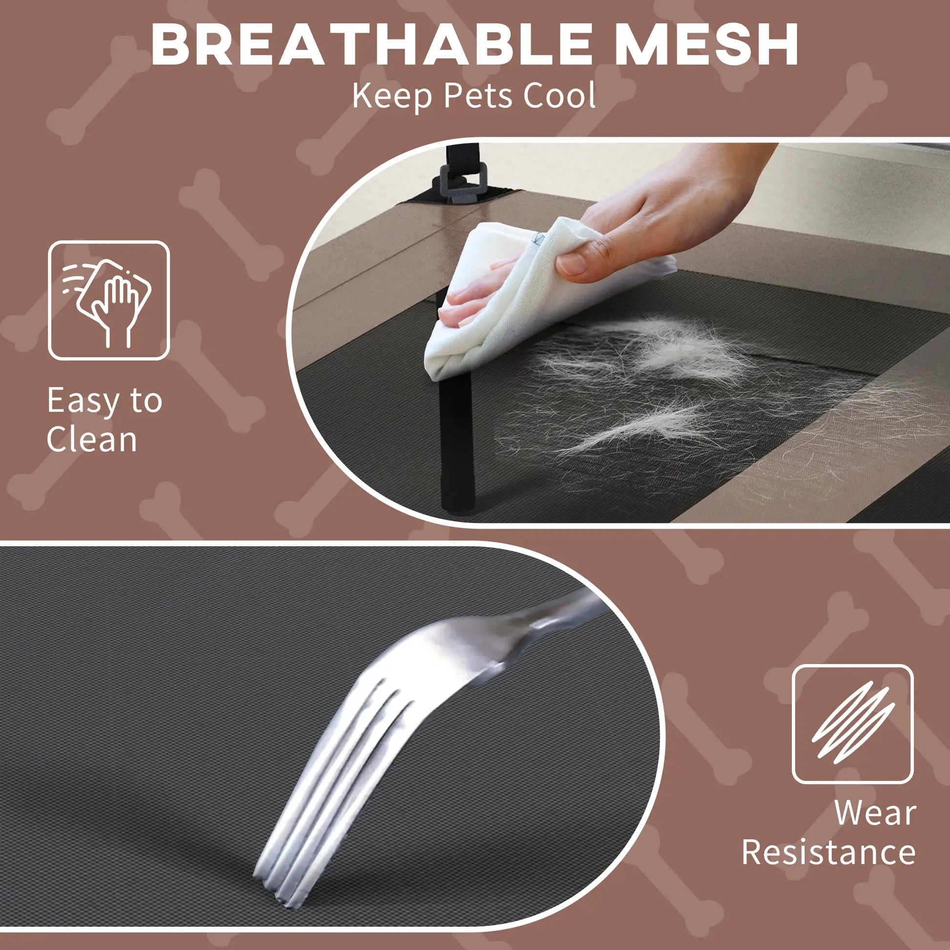 Raised Dog Bed, Cooling Cot with Canopy, Washable Mesh, Medium Large, Coffee Elevated Dog Beds at Gallery Canada