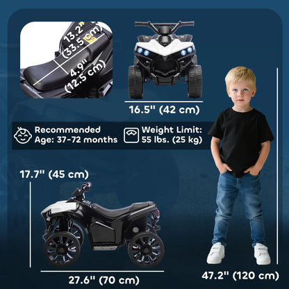 6V Kids ATV, 4 Wheeler Ride On Car, White Electric Ride-On Toys at Gallery Canada